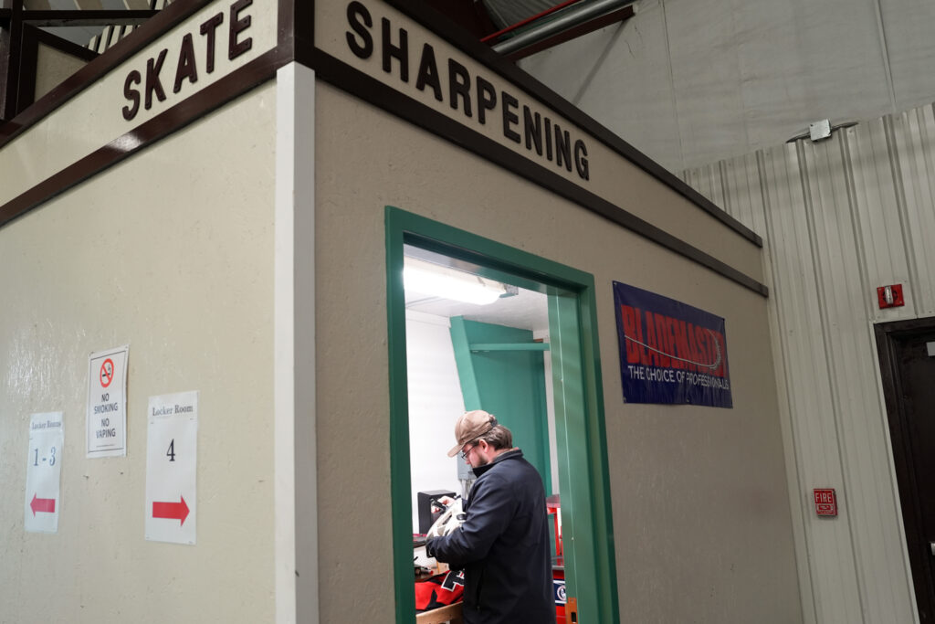 An athlete competing in athletic event sports