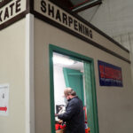 An athlete competing in athletic event sports