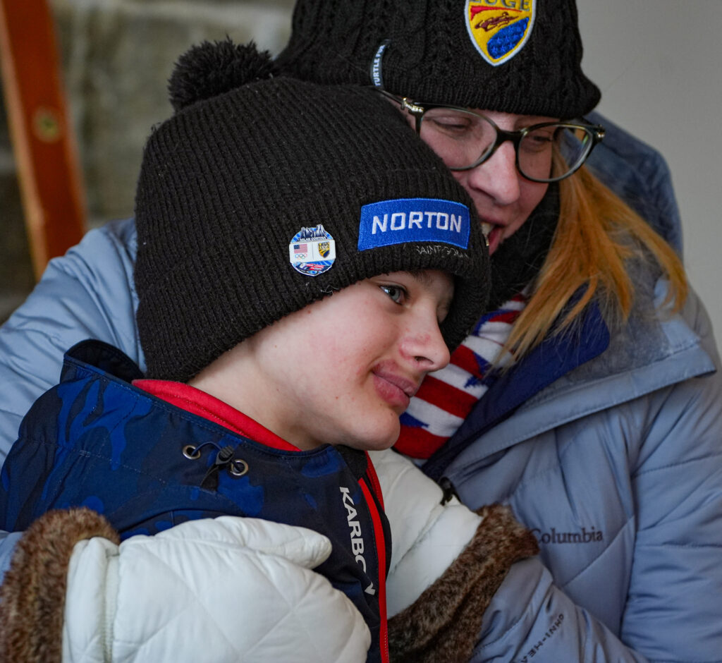 An athlete competing in athletic event sports