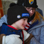 An athlete competing in athletic event sports