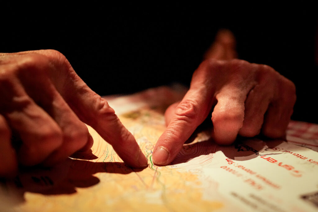 An athlete competing in athletic event sports