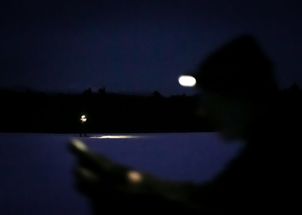 An athlete competing in athletic event sports outdoors