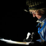 An athlete competing in athletic event sports