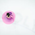 An athlete competing in athletic event sports