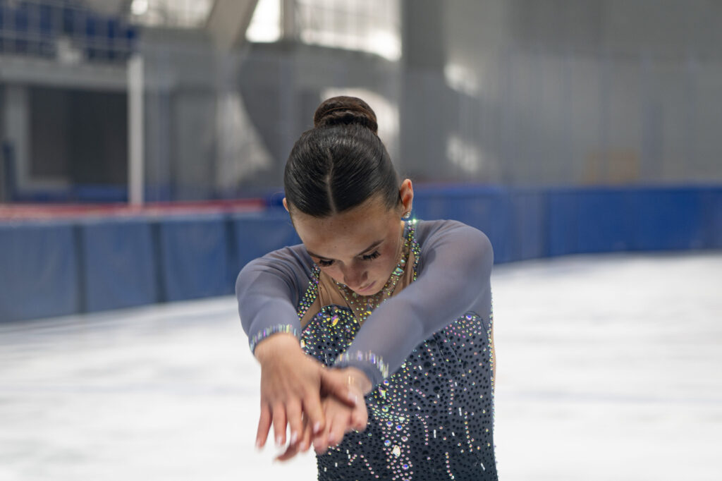 An athlete competing in athletic event sports