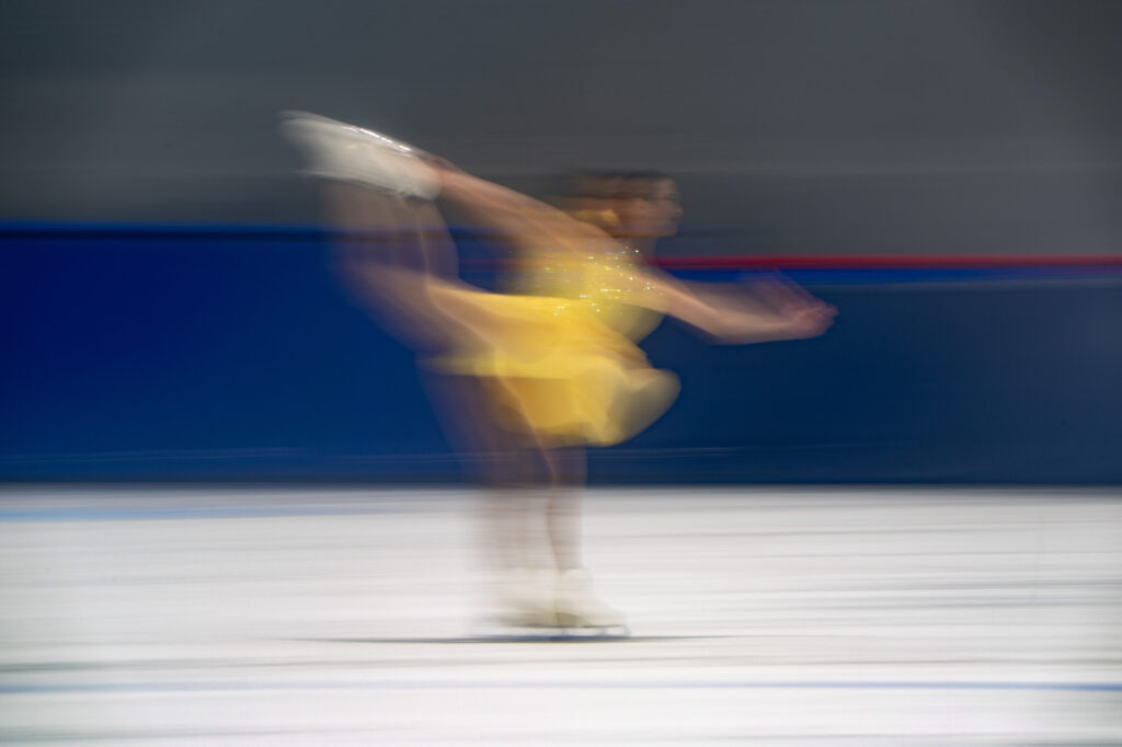 Two athletes competing in athletic event sports