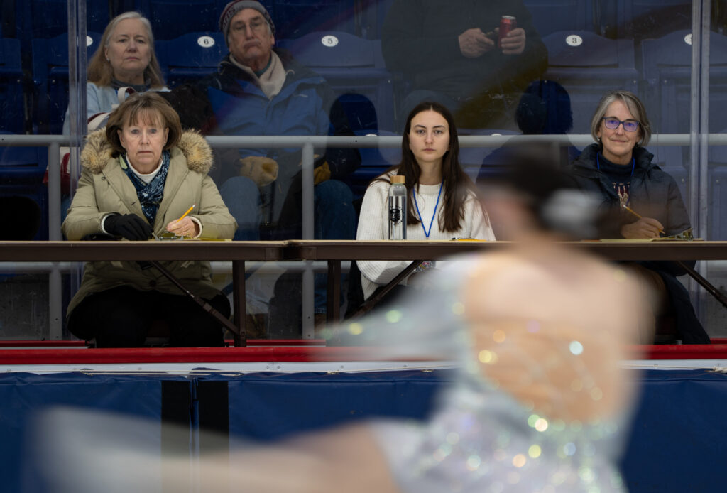 A group of athletes competing in athletic event sports