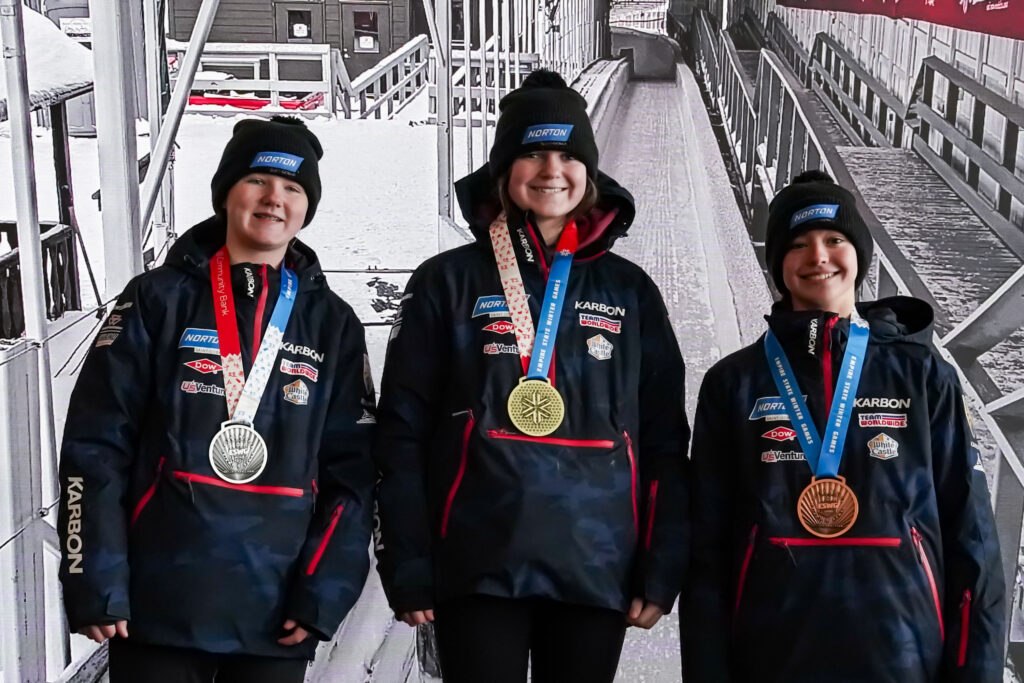 Two athletes competing in athletic event sports