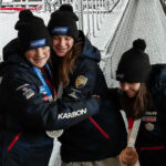 Two athletes competing in athletic event sports