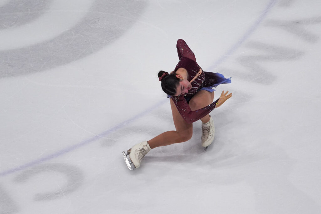 An athlete skating on the rink