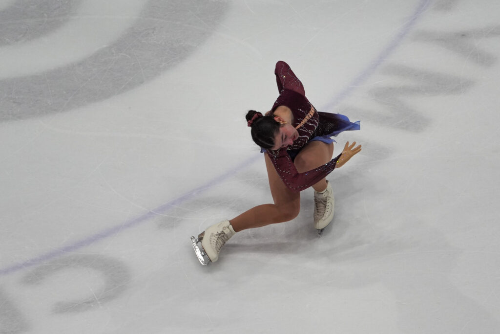 An athlete skating on the rink
