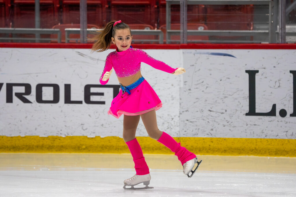 An athlete skating on the rink