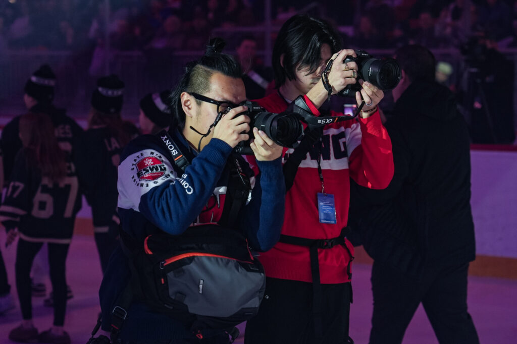 A group of athletes competing in athletic event sports