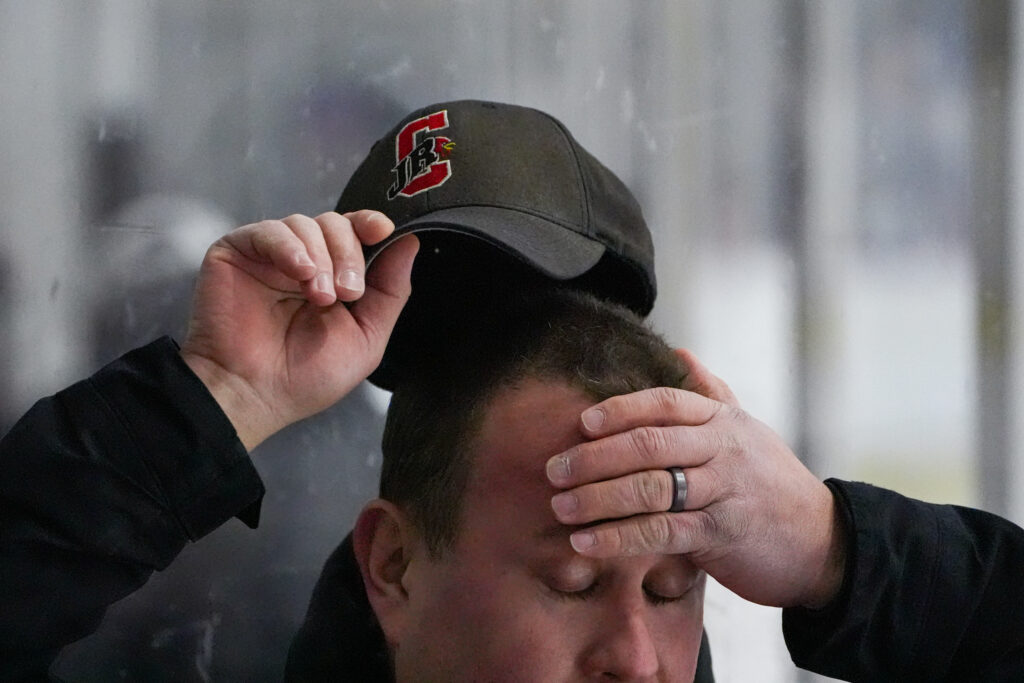 An athlete competing in athletic event sports