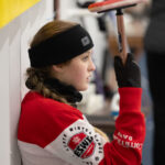 Two athletes competing in athletic event sports