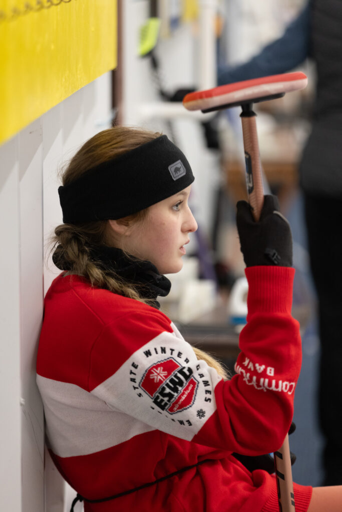 Two athletes competing in athletic event sports