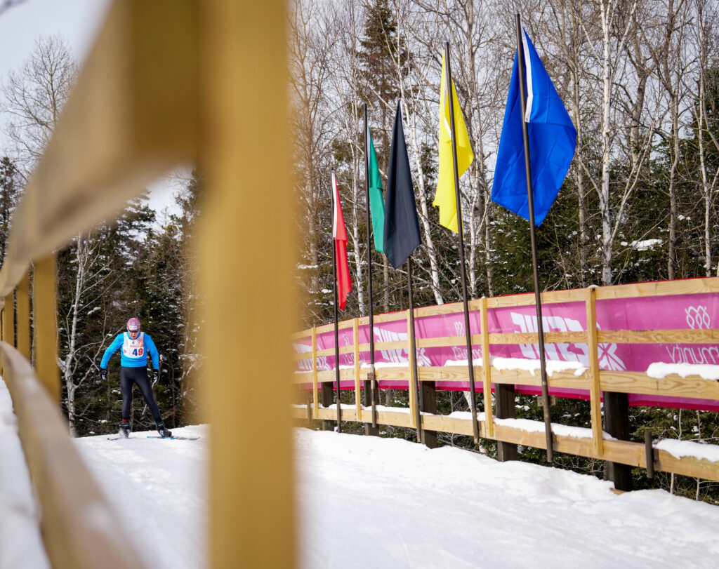 An athlete competing in athletic event sports with helmet outdoors