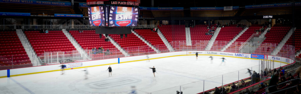 A group of athletes competing in athletic event sports