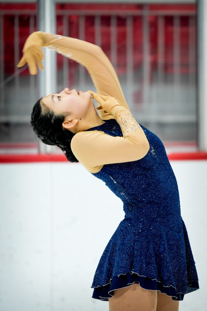 An athlete competing in athletic event sports