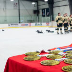 A group of athletes competing in athletic event sports