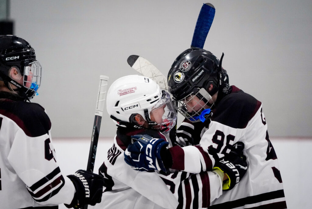 A group of athletes competing in athletic event sports with helmet
