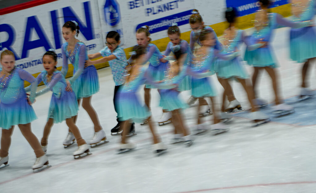 A group of athletes skating