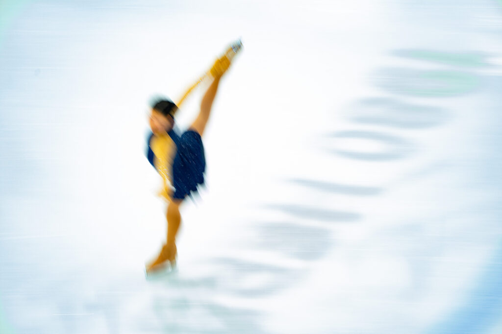 An athlete skating on the rink
