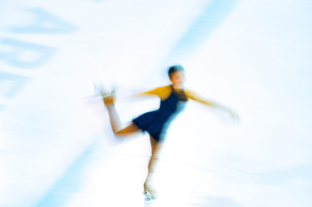 An athlete skating on the rink