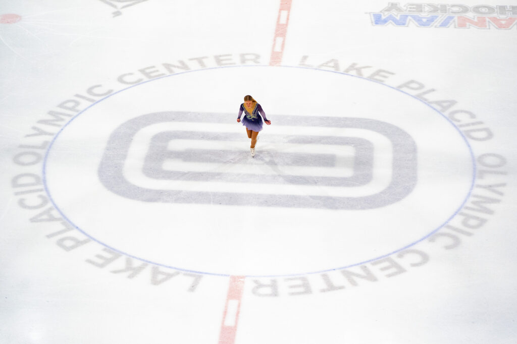 An athlete competing in athletic event sports