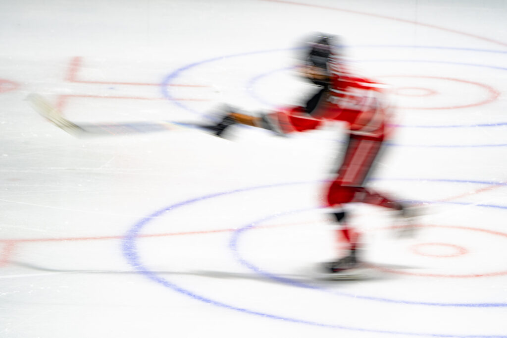 An athlete skating on the rink
