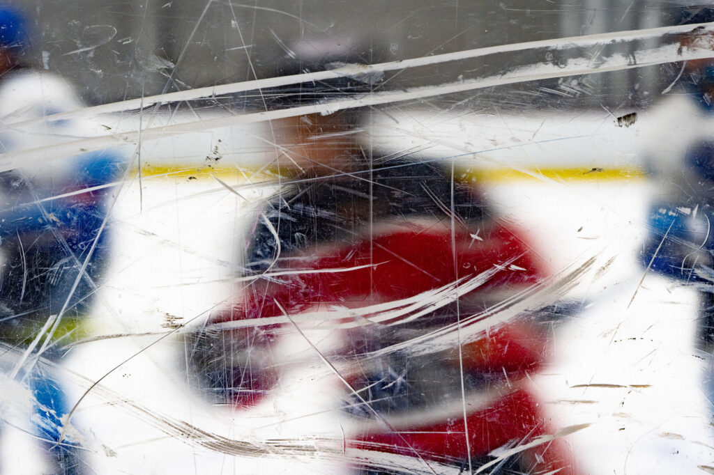 An athlete competing in athletic event sports