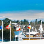 Athletes competing in athletic event sports outdoors