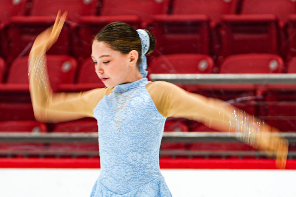 An athlete competing in athletic event sports