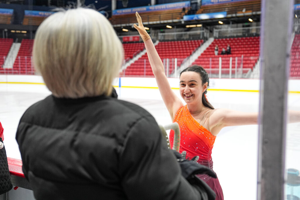 A group of athletes competing in athletic event sports