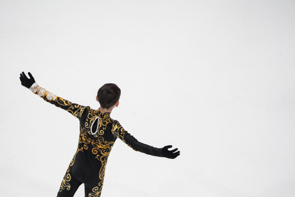 An athlete competing in athletic event sports