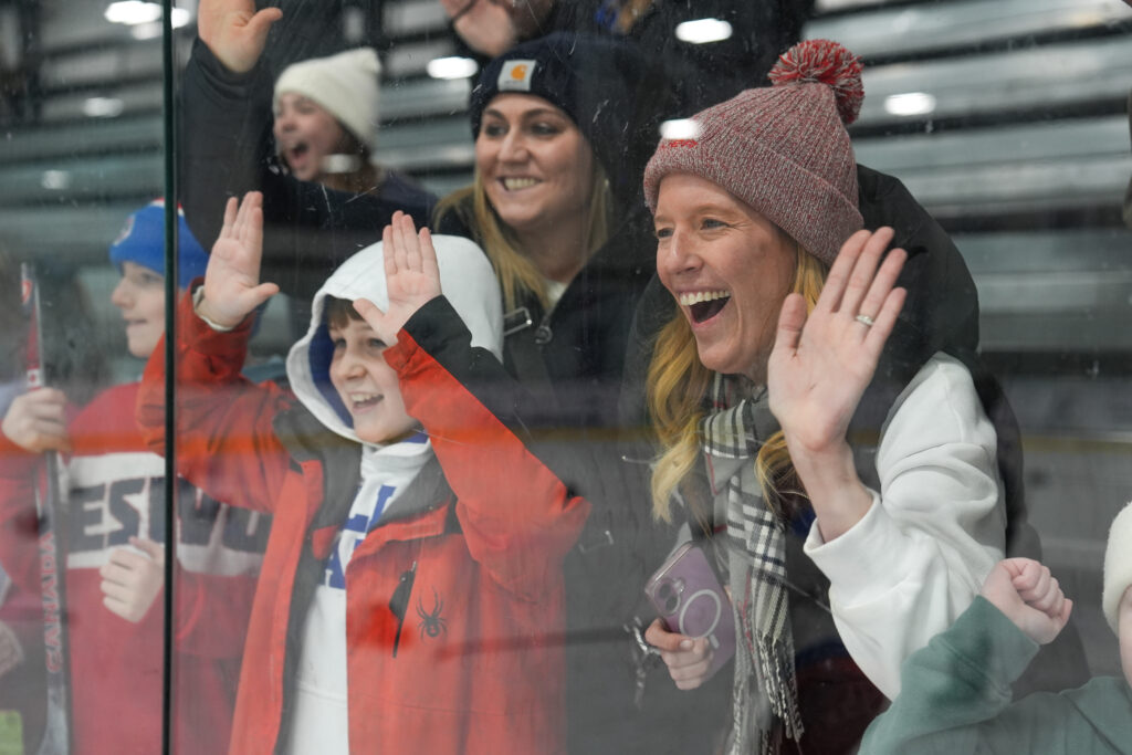 A group of athletes competing in athletic event sports