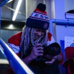 An athlete skating on the rink