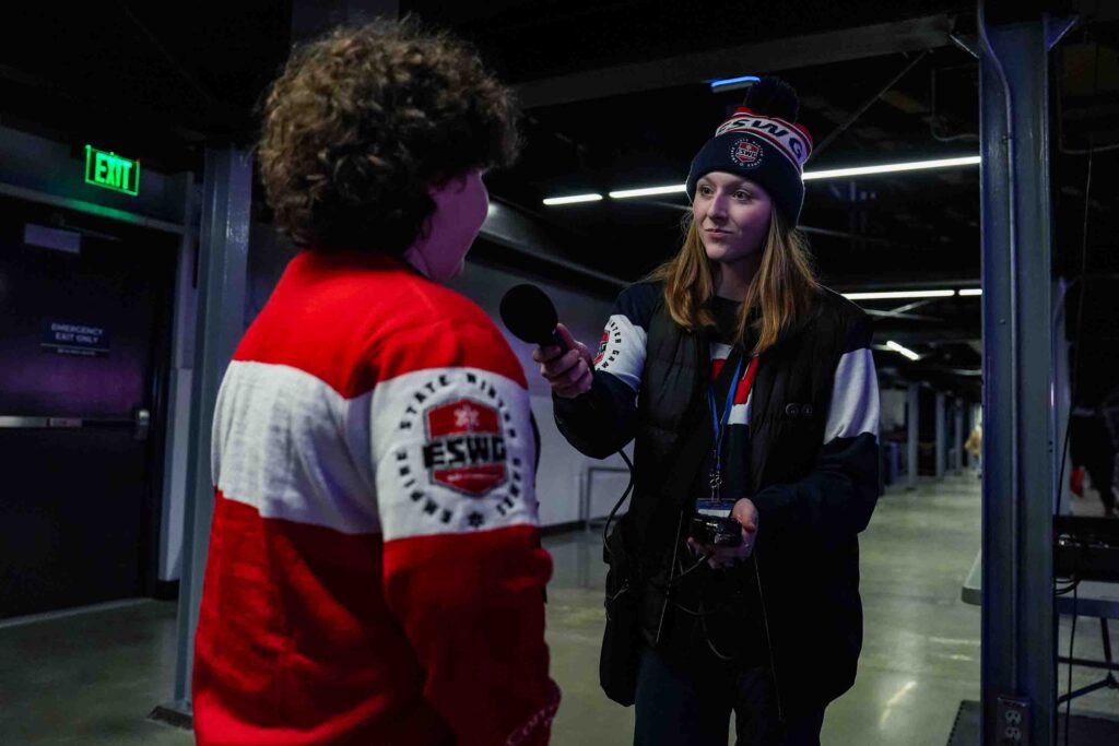 Athletes competing in athletic event sports