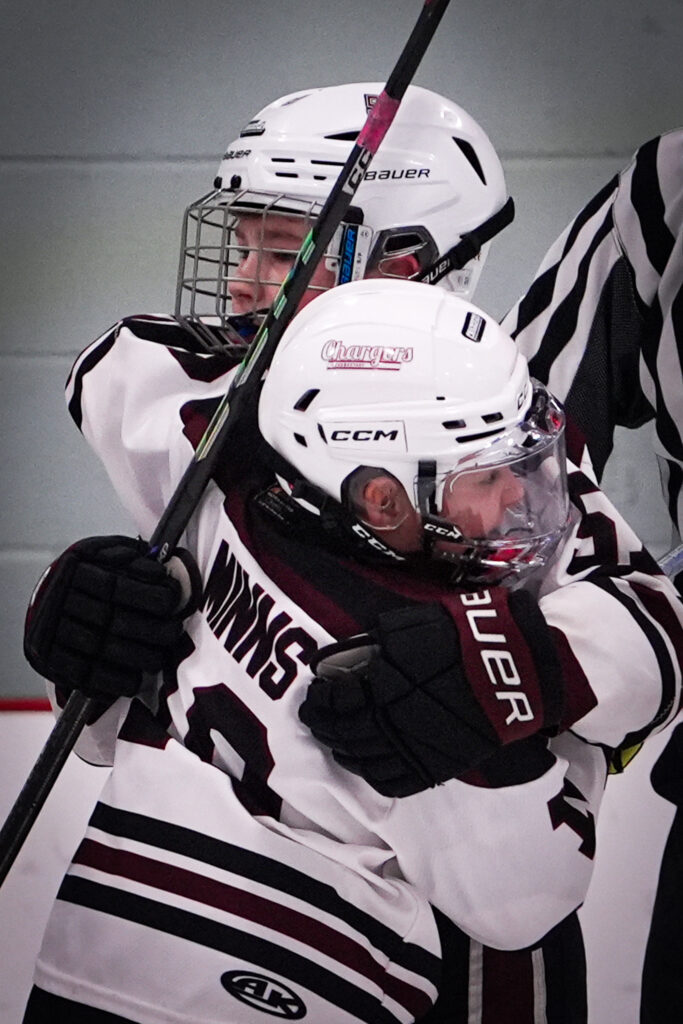 An athlete competing in athletic event sports with helmet