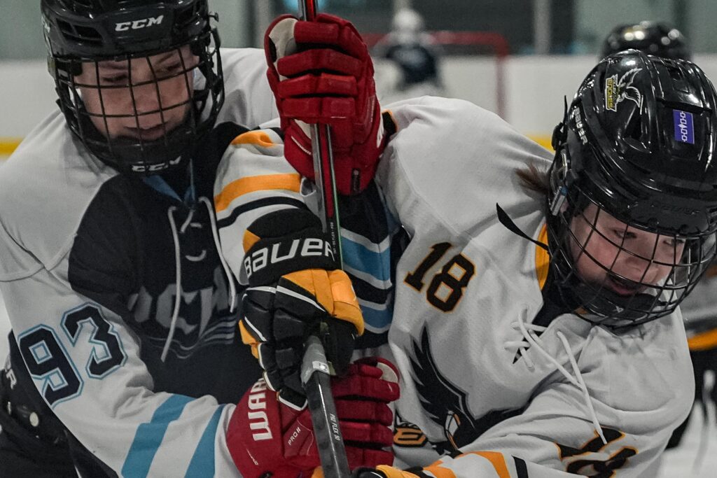 An athlete competing in athletic event sports with helmet