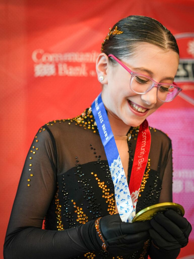 An athlete competing in athletic event sports