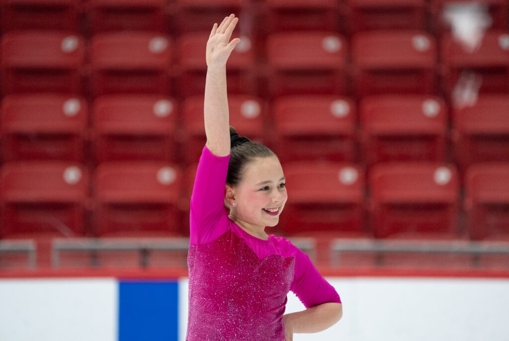 An athlete competing gymnastics