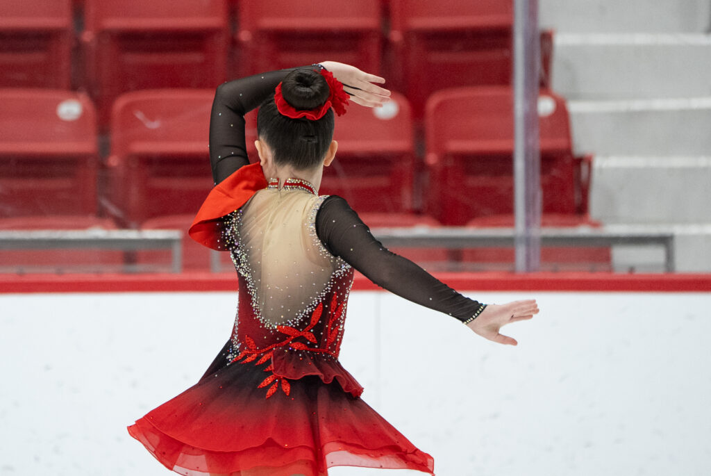 An athlete competing in athletic event sports