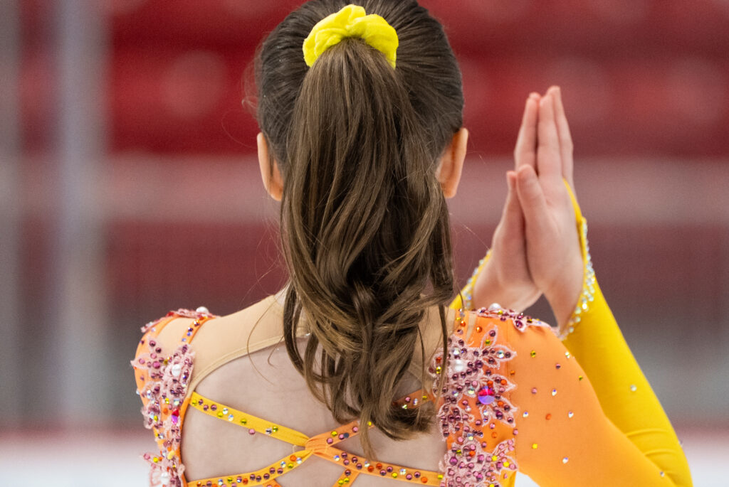 An athlete competing in athletic event sports