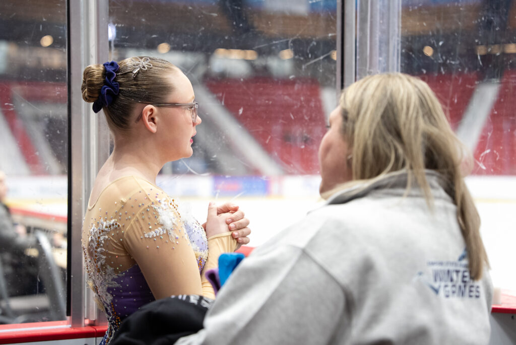 A group of athletes competing in athletic event sports