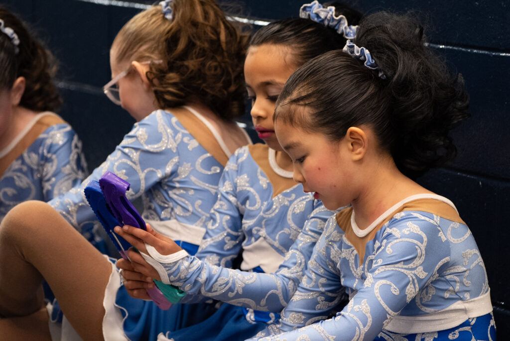 Two athletes competing in athletic event sports