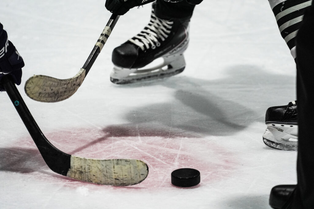 An athlete skating on the rink