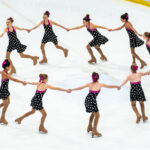 A group of athletes skating on the rink