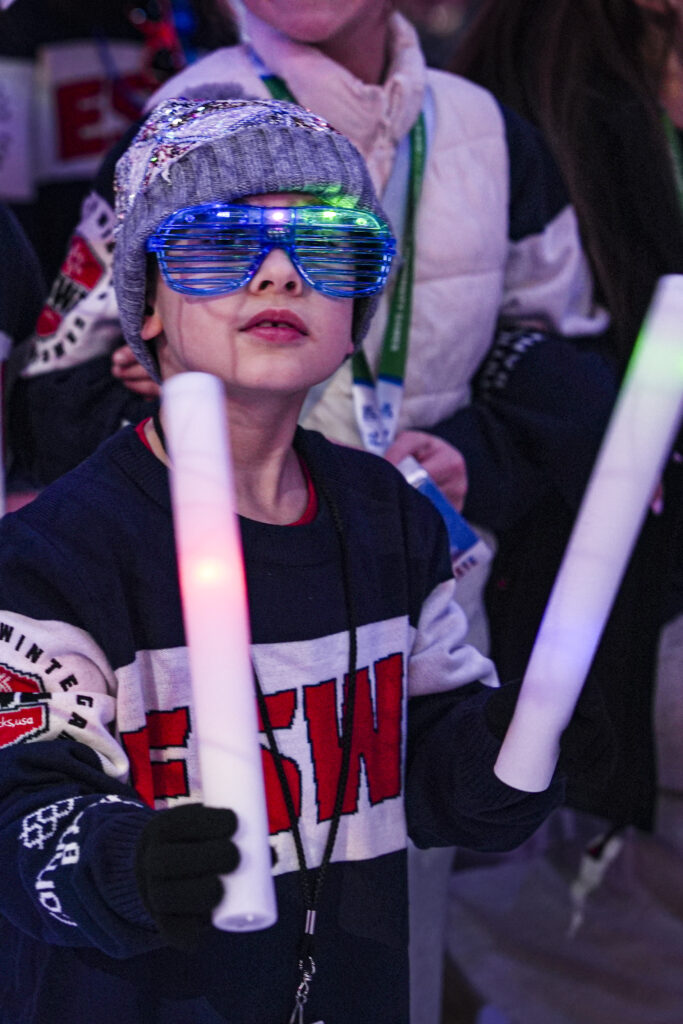 Two athletes competing in athletic event sports