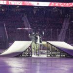 A group of athletes competing in athletic event sports